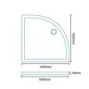 Stone Resin Low Profile Quadrant Shower Tray 1000 x 1000mm - Slim Line