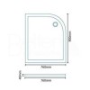 Offset Quadrant Right Hand Low Profile Shower Tray 900 x 760mm - Slim Line