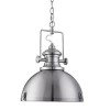 Industrial Satin Silver Pendant Light With Acrylic Diffuser