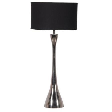 Tall Shaped Aluminium Table Lamp With Black Shade