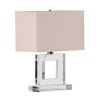 Clear Crystal Square Table Lamp With Shade