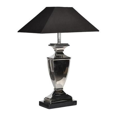 Nickel Urn Table Lamp With Black Shade