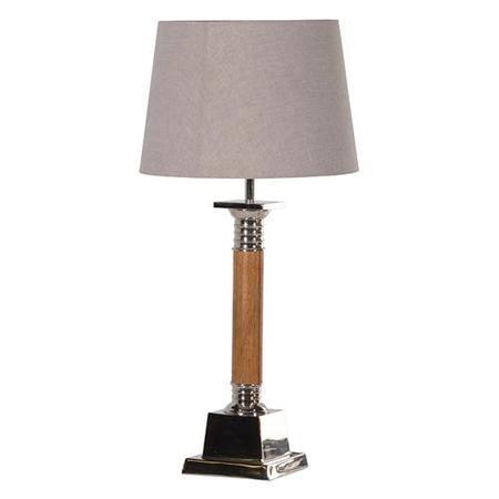 Wooden Nickel Table Lamp With Shade