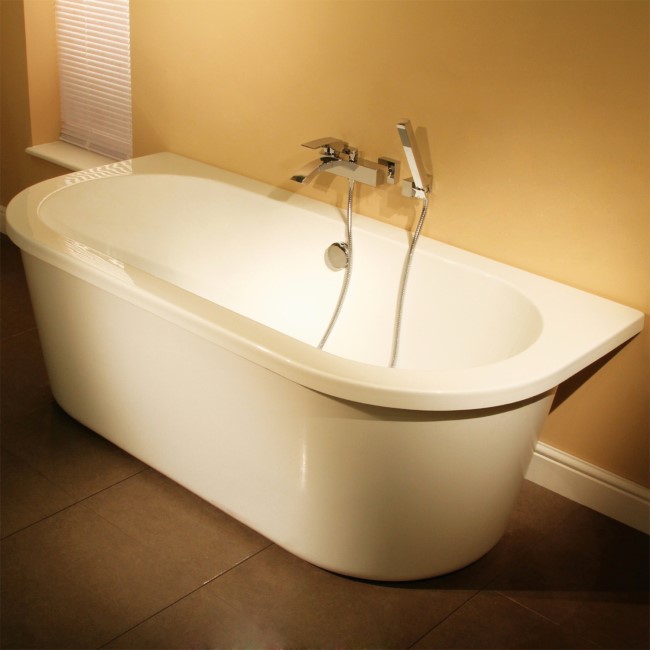 Back to Wall Freestanding Bath with Surround Panel - L1685 x W780mm - Dee