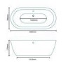 Tub 1600 x 790 Double Ended Freestanding Bath