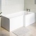 GRADE A2 - L Shape Shower Bath Right Hand 1700 x 850mm - Lomax