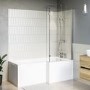 GRADE A2 - L Shape Shower Bath Right Hand 1700 x 850mm - Lomax