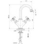 GRADE A2 - Brass Double Lever Basin Mixer Tap - Camden