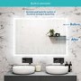 Rectangular LED Heated Bathroom Mirror with Bluetooth & Shaver Socket 1000 x 700mm - Divine