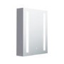 Single Door Chrome Mirrored Bathroom Cabinet with Lights 500 x 700mm - Capricorn