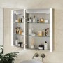 GRADE A1 - Chrome Mirrored Bathroom Cabinet with Lights and Shaver Socket 500 x 700mm - Mizar
