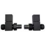 Matt Black Square Straight Radiator Valves - For Pipework Which Comes From The Floor