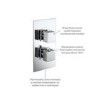 Chrome 2 Outlet Concealed Thermostatic Shower Valve with Dual Control - Cube