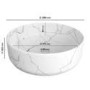 Marble Effect White Round Countertop Basin 390mm - Lorano