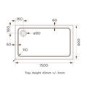 GRADE A2 - 1500x800mm Stone Resin Rectangular Shower Tray - Pearl