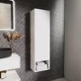 Single Door White Wall Mounted Tall Bathroom Cabinet 350 x 1250mm - Lugo