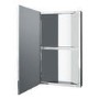 500mm Wall Hung Mirrored Corner Cabinet - Single Door Stainless Steel