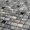 Marble Brown &amp; Metal Wall Mosaic