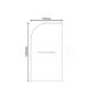 Curved Hinged Bath Shower Screen H1435 x W770mm with Towel Rail
