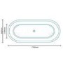 Saffiano 1740 x 800mm Double Ended Slipper Bath 