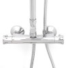 Chrome Thermostatic Mixer Shower with Round Overhead &amp; Pencil Handset - Vira
