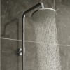 Chrome Thermostatic Mixer Shower with Round Overhead &amp; Pencil Handset - Vira