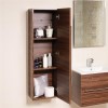 1200mm Wall Hung Bathroom Cabinet - Walnut Storage Unit Single Door - Aspen Range