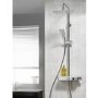 Triton Chrome Push Button Thermostatic Mixer Bar Shower with Square Overhead & Hand Shower