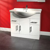 75 White Vanity Basin Unit