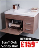 Wall Hung Oak Vanity Unit