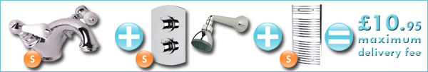 small items shower, bath taps and towel radiator £10.95 maximum delivery