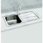 Carron Phoenix Zeta 100 Single Bowl Chrome Stainless Steel Kitchen Sink- Reversible Drainer