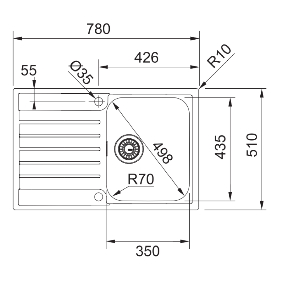 ONLY OPENED -  Franke Argos 611-78 Single Bowl Inset Chrome Stainless Steel Kitchen Sink