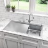 Single Bowl Chrome Stainless Steel Kitchen Sink with Left Hand Drainer - Taylor &amp; Moore