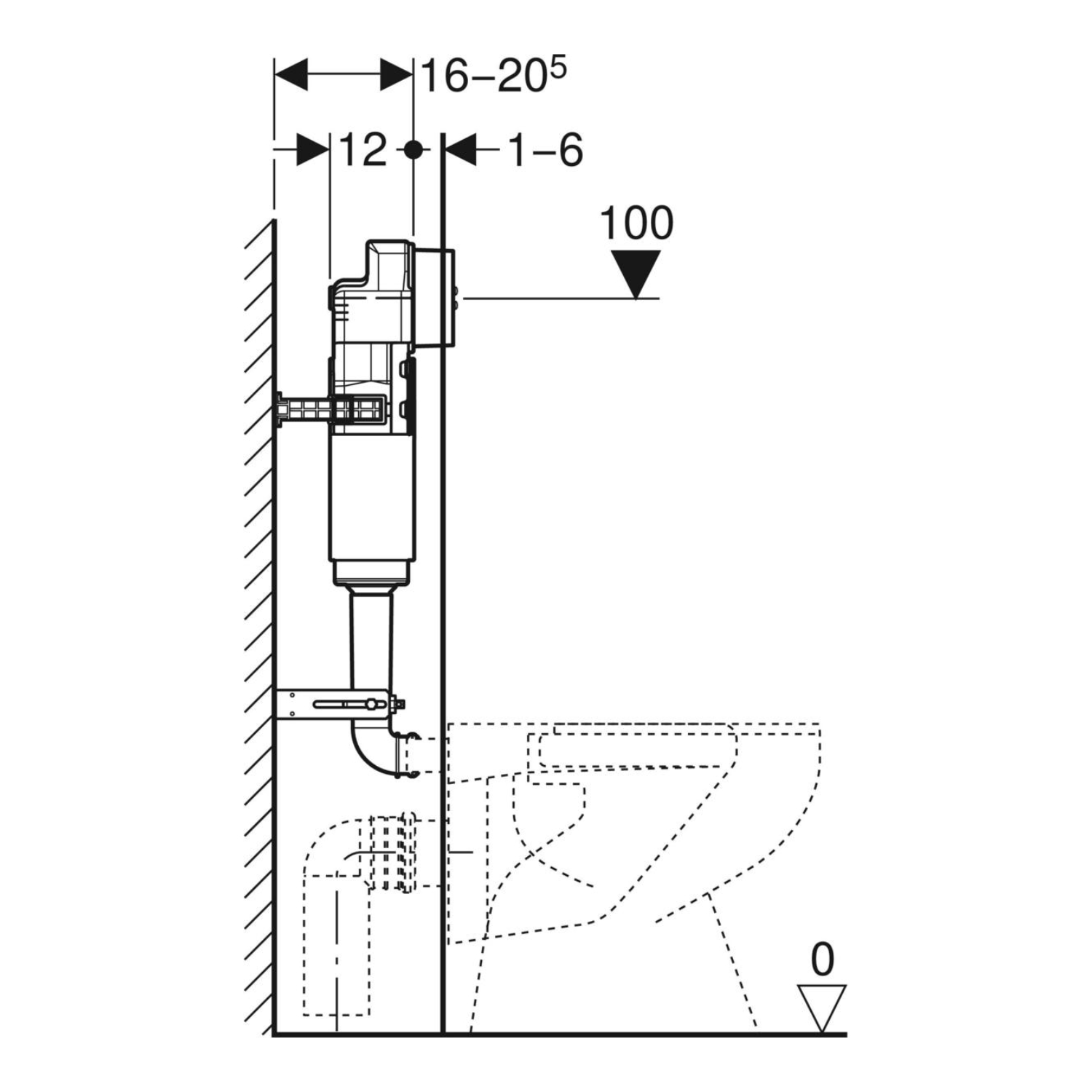 Geberit Delta Concealed Cistern and Chrome Flush Plate - Better Bathrooms