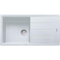 Single Bowl White Composite Kitchen Sink with Reversible Drainer - Franke Basis BFG 611-970