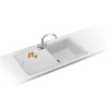 Single Bowl White Composite Kitchen Sink with Reversible Drainer - Franke Basis BFG 611-970