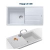Single Bowl White Composite Kitchen Sink with Reversible Drainer - Franke Basis BFG 611-970