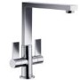 Franke Chrome Twin Lever Quarter Turn Kitchen Mixer Tap - Bern