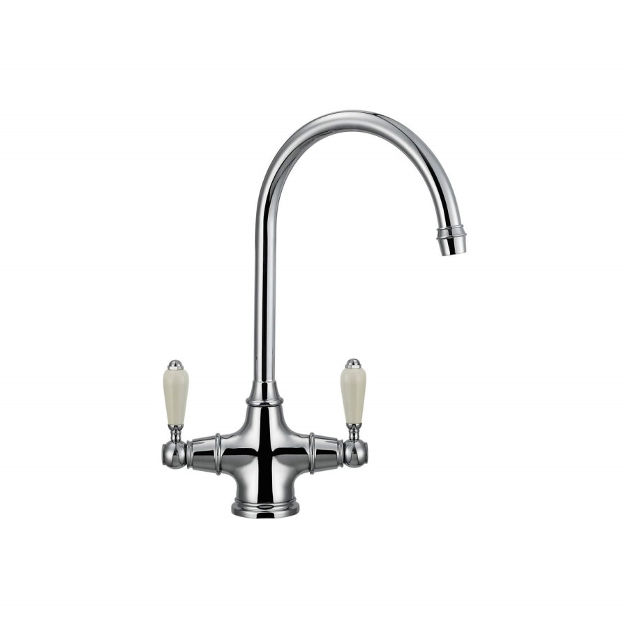 Franke Chrome Twin Lever Bi-Flow Kitchen Tap - Venician