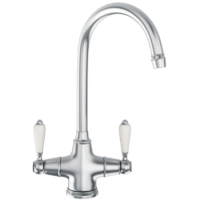 Franke Silk Steel Twin Lever Bi-Flow Kitchen Tap - Venician Franke Silk Steel Twin Lever Bi-Flow Kitchen Tap - Venician