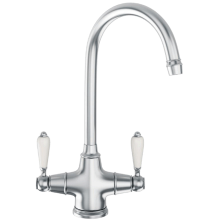 Franke Silk Steel Twin Lever Bi-Flow Kitchen Tap - Venician