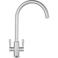 Franke Silk Steel Twin Lever Quarter Turn Kitchen Tap - Ascona