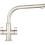 Franke Silk Steel Twin Lever Monobloc Kitchen Tap - Sion
