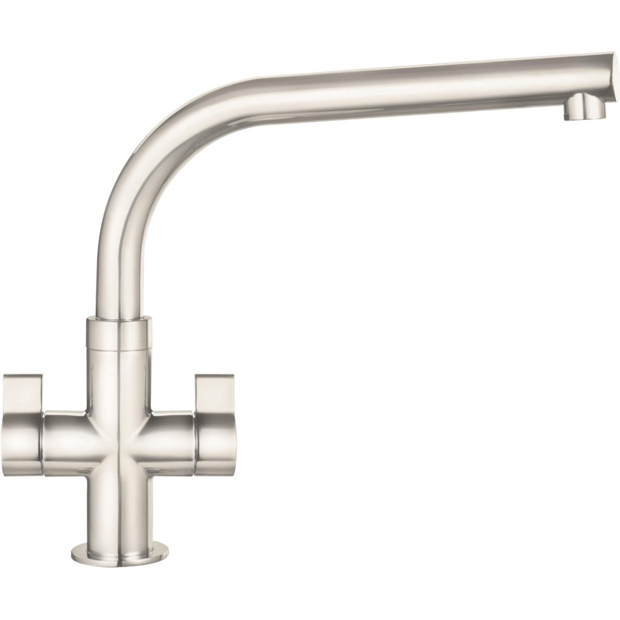 Franke Silk Steel Twin Lever Monobloc Kitchen Tap - Sion