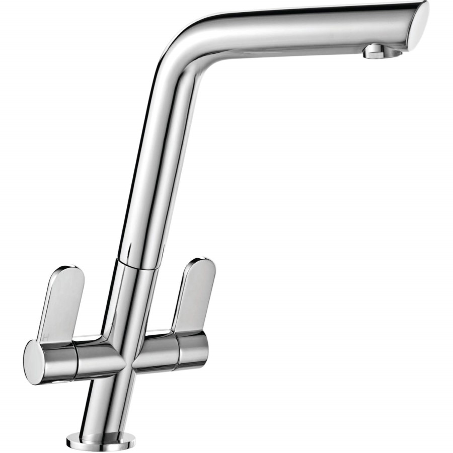 Franke Silk Steel Twin Lever Single-Flow Kitchen Mixer Tap - Cresta
