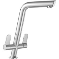 Franke Silk Steel Twin Lever Single-Flow Kitchen Mixer Tap - Cresta