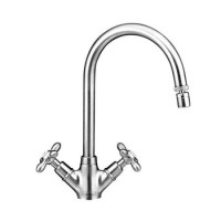 Franke Chrome Twin Lever Monobloc Kitchen Mixer Tap - Rotaflow