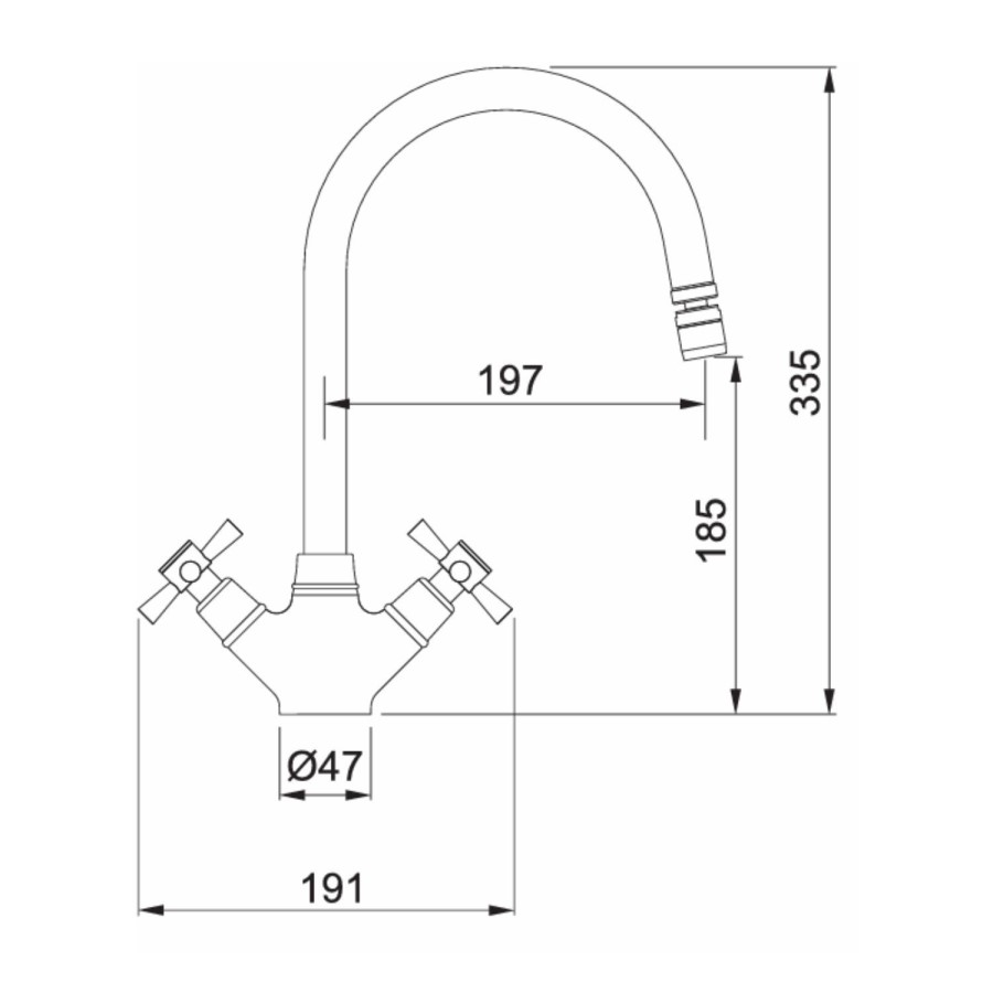 Franke Chrome Twin Lever Monobloc Kitchen Mixer Tap - Rotaflow