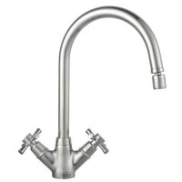 Franke Silk Steel Twin Lever Monobloc Kitchen Mixer Tap - Rotaflow